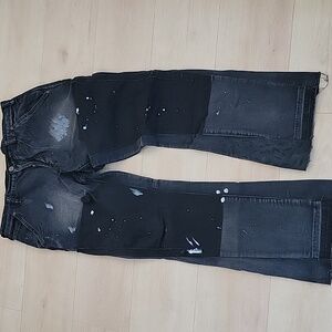 Mnml Black Jeans with paint splatters